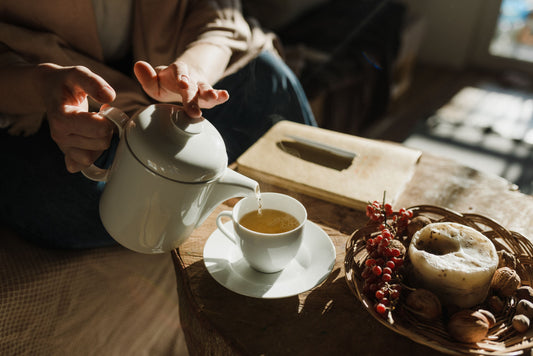 Stock photo: pouring tea — Arina Krasnikova / Pexels. Lifestyle illustration, not a photo of shilajit.